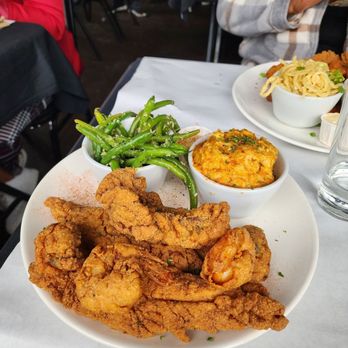 Chef Smelly's - 3 Combo Fried Red Snapper, Oysters and Prawns, Mac and Cheese and Garlic Green Beans - Cajun/Creole Near Me - Oakland, California Chef Smelly's - 3 Combo Fried Red Snapper, Oysters and Prawns, Mac and Cheese and Garlic Green Beans - Cajun/Creole Near Me - Oakland, California