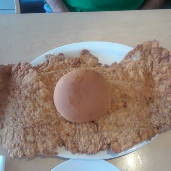Edinburgh Diner - Yes, That's 1 pound of meat pounded thin, breaded, and fried. - Wraps Near Me - Edinburgh, Indiana