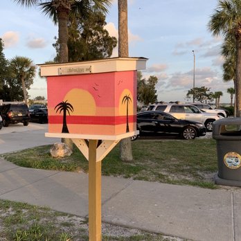 Sunset Beach - Back of Free Little Library - Beaches Near Me - Tarpon Springs, Florida