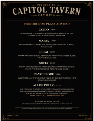 Menu photo 2 Capitol Tavern Olympia, WA