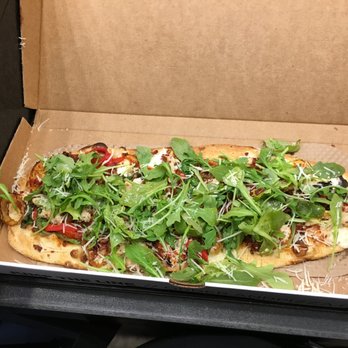 &pizza - This was my pizza: Ancient grains crust w. tomato sauce & mozzarella. Topped with bacon, chicken, peppers, onions, spinach, & arugula - Pizza Near Me - Washington, DC, District of Columbia
