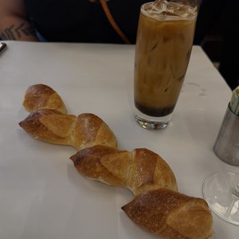 Bouchon - Complimentary Bread and Iced Vanilla Latte - French Near Me - Las Vegas, Nevada Bouchon - Complimentary Bread and Iced Vanilla Latte - French Near Me - Las Vegas, Nevada