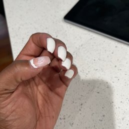 Terrible job was done. I just got my nails done 2 days ago and the polish is peeling off.