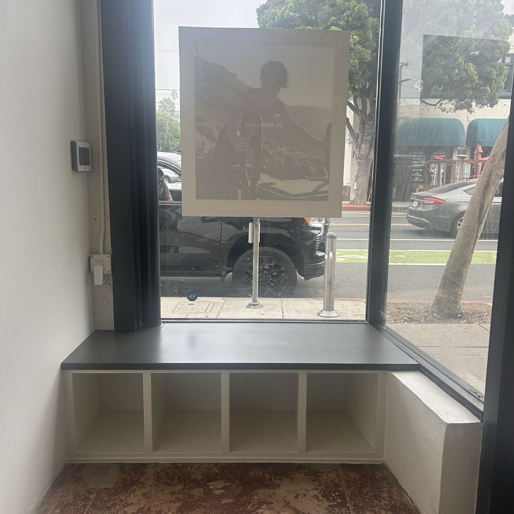 Built-in bench with cubbies