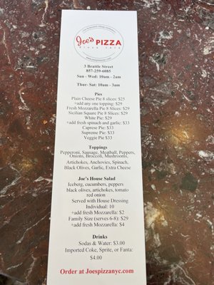 Menu photo 4 Joe's Pizza Cambridge, MA