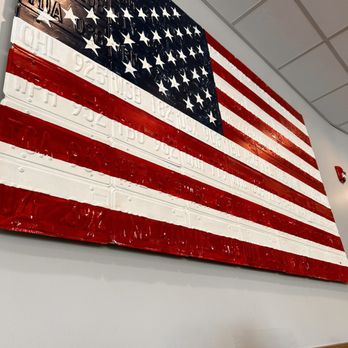 Jimmy's Egg - Flag made from license plates. - Sandwiches Near Me - Albany, New York