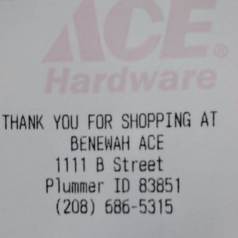 Benewah Ace Hardware - Store info - Hardware Stores Near Me - Plummer, Idaho Benewah Ace Hardware - Store info - Hardware Stores Near Me - Plummer, Idaho