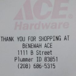 Benewah Ace Hardware - Store info