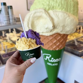 Ricco Gelato - Mango and cream and ube gelato (IG & TT: @takeonefortheroad) - Gelato Near Me - Ladera Ranch, California Ricco Gelato - Mango and cream and ube gelato (IG & TT: @takeonefortheroad) - Gelato Near Me - Ladera Ranch, California