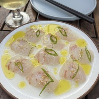 Crudo e Nudo - Halibut Crudo - Seafood Near Me - Santa Monica, California Crudo e Nudo - Halibut Crudo - Seafood Near Me - Santa Monica, California
