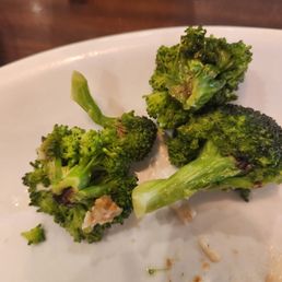 Burnt cold broccoli