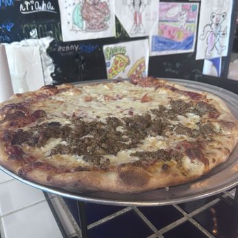 Venus Pie Pizzeria - Pizza, 1/2 cheese & 1/2 sausage - Pizza Near Me - Spartanburg, South Carolina