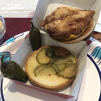 Chick-fil-A - Chicken Sandwich with cheese - No lettuce or tomato, extra pickles, side of jalapeños - Fast Food Near Me - Cedar Park, Texas Chick-fil-A - Chicken Sandwich with cheese - No lettuce or tomato, extra pickles, side of jalapeños - Fast Food Near Me - Cedar Park, Texas