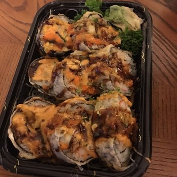 Nagomi - Godzilla roll (sooo good!) - spicy tuna, eel, cream cheese, avacado, kani with special sauce and deep fried - Sushi Bars Near Me - Glenside, Pennsylvania Nagomi - Godzilla roll (sooo good!) - spicy tuna, eel, cream cheese, avacado, kani with special sauce and deep fried - Sushi Bars Near Me - Glenside, Pennsylvania