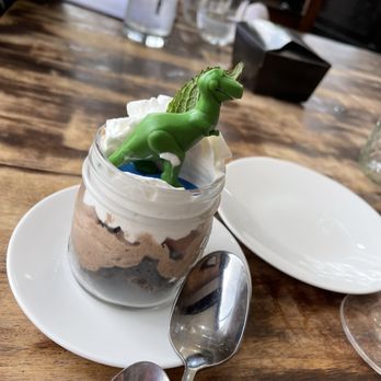Crisp Rochester - Chocolate mousse dessert (dinosaur not included) - New American Near Me - Rochester, New York