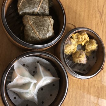 Happy Dim Sum Bakery - Sticky rice with pork; shrimp with chives dumplings; and shrimp/pork sui mai - Dim Sum Near Me - Mississauga, Ontario Happy Dim Sum Bakery - Sticky rice with pork; shrimp with chives dumplings; and shrimp/pork sui mai - Dim Sum Near Me - Mississauga, Ontario