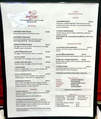 Menu photo 2 Amy’s Cafe Hurst, TX