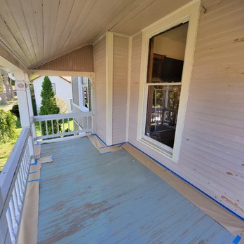 Byerly Painting Systems - a porch in progress - Painters Near Me - Cedar Rapids, Iowa Byerly Painting Systems - a porch in progress - Painters Near Me - Cedar Rapids, Iowa