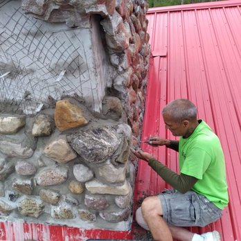 Brickworks masonry - river rock wide joint rebuild - Stonemasons Near Me - Ashtabula, Ohio