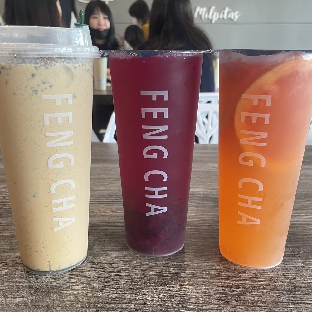 Feng Cha - Milpitas - B4. Oreo Cheese Milk Tea, D8. Bursting Dragon Fruit, D5. Overflowing Grapfruit Green Tea - Desserts Near Me - Milpitas, California