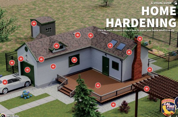 Photo of Defensible Designs - Orinda, CA, US. Home Hardening interactive chart from CalFire - lots of great info!