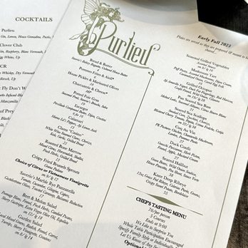 Bar Purlieu - fall menu - French Near Me - Eugene, Oregon