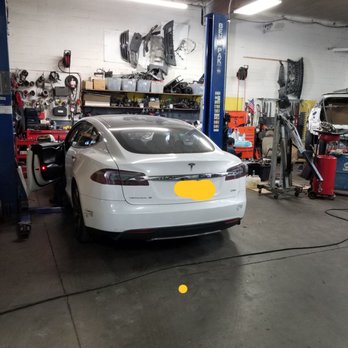 Safeway Auto Center - Photo of my Tesla in their repair bay - Auto Repair Near Me - North Hollywood, California