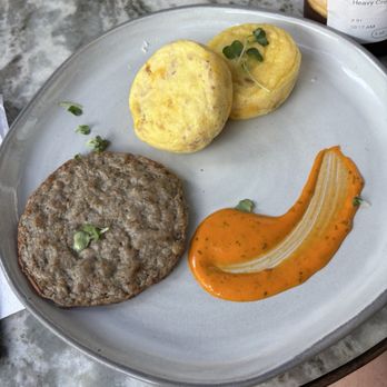 Lottie's Cafe - Egg bites and turkey sausage patty - Breakfast & Brunch Near Me - Charlotte, North Carolina Lottie's Cafe - Egg bites and turkey sausage patty - Breakfast & Brunch Near Me - Charlotte, North Carolina
