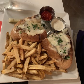 Rouj Creole - Stuffed brisket po-boy (has too much cheese on it) - Cajun/Creole Near Me - Baton Rouge, Louisiana Rouj Creole - Stuffed brisket po-boy (has too much cheese on it) - Cajun/Creole Near Me - Baton Rouge, Louisiana