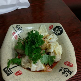 Noodle Pot - Wontons in Red Chili Sauce. Not spicy. This wonton dish is kind of bland like an Englishman's personality. - Chinese Near Me - Las Vegas, Nevada