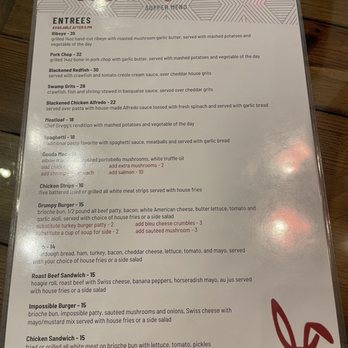 The Grumpy Rabbit - Dinner menu - American Near Me - Lonoke, Arkansas The Grumpy Rabbit - Dinner menu - American Near Me - Lonoke, Arkansas