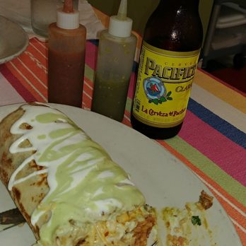 Sarapes Restaurant - Burrito pastor, salsa Verde and rojo. Phenomenal - Mexican Near Me - Enfield, Connecticut