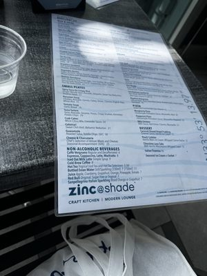 Menu photo 8 zinc@shade Manhattan Beach, CA Menu photo 8 zinc@shade Manhattan Beach, CA