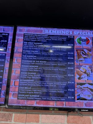 Menu photo 1 Bambino's Deli New Milford, NJ