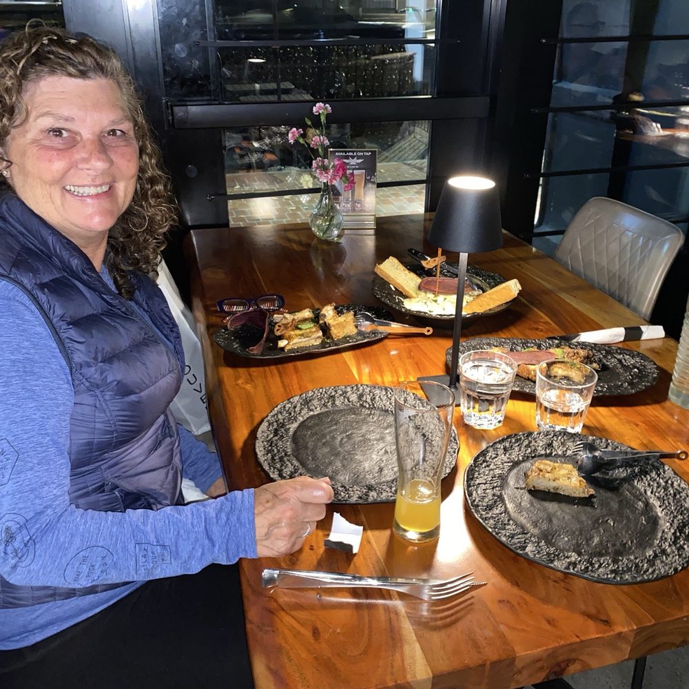 My lovely wife...incredible ribs, spinach cheese ravioli with Alfredo sauce and garlic bread for dipping...OMG My lovely wife...incredible ribs, spinach cheese ravioli with Alfredo sauce and garlic bread for dipping...OMG