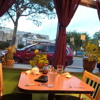 Mai Thai Cafe - a view of the street through the window - Thai Near Me - Wheaton, Illinois Mai Thai Cafe - a view of the street through the window - Thai Near Me - Wheaton, Illinois
