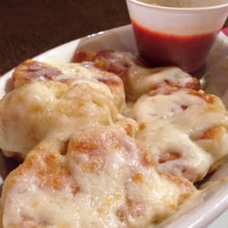 Melted cheese on garlic knots