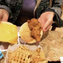 Chicken tender Chicken Sandwich? Didn't know that was a thing....rudest workers Chicken tender Chicken Sandwich? Didn't know that was a thing....rudest workers