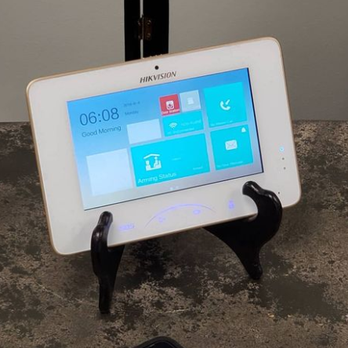 True Defense Solutions - Touch screen indoor monitor for video intercom system with door release. customer did not want it mounted on the wall - Security Systems Near Me True Defense Solutions - Touch screen indoor monitor for video intercom system with door release. customer did not want it mounted on the wall - Security Systems Near Me