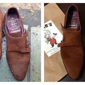 Cesar's Shoe Repair - Before and after. Brought them in to restore after they were submerged in floodwater by Hurricane Sandy. - Shoe Repair Near Me - New York, New York Cesar's Shoe Repair - Before and after. Brought them in to restore after they were submerged in floodwater by Hurricane Sandy. - Shoe Repair Near Me - New York, New York