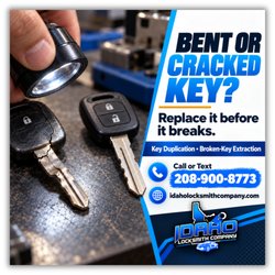 Idaho Locksmith company - Bent or cracked key?