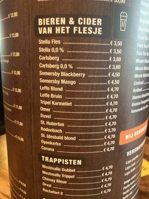 Menu photo 1 The Possé Oostduinkerke, VWV Menu photo 1 The Possé Oostduinkerke, VWV