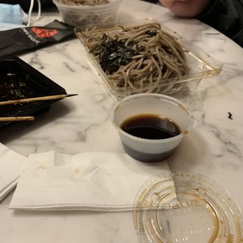 Shinya Shokudo - this is how much dipping sauce they packed for the soba - Izakaya Near Me - Seattle, Washington