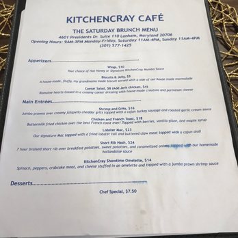 KitchenCray Cafe - Saturday Brunch Menu - Breakfast & Brunch Near Me - Lanham, Maryland