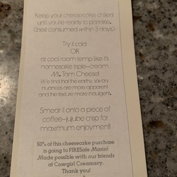Breadbelly - Handy card that comes with the cheesecake, when I purchased it contributed to donations for the fires. - Bakeries Near Me - San Francisco, California Breadbelly - Handy card that comes with the cheesecake, when I purchased it contributed to donations for the fires. - Bakeries Near Me - San Francisco, California