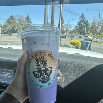 Aloha Coffee Grindz - Ube Bae Latte w Oat Milk - Coffee & Tea Near Me - Lakewood, Washington