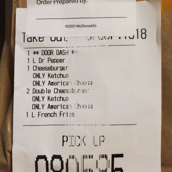 McDonald's - a receipt for a takeout - Fast Food Near Me - Auburn, New York McDonald's - a receipt for a takeout - Fast Food Near Me - Auburn, New York