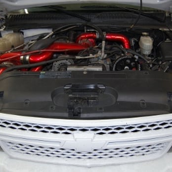 Performance Authority - Big turbos, pulleys and fuel pumps make this Chevy a full-on racing truck - Auto Repair Near Me - Bend, Oregon Performance Authority - Big turbos, pulleys and fuel pumps make this Chevy a full-on racing truck - Auto Repair Near Me - Bend, Oregon