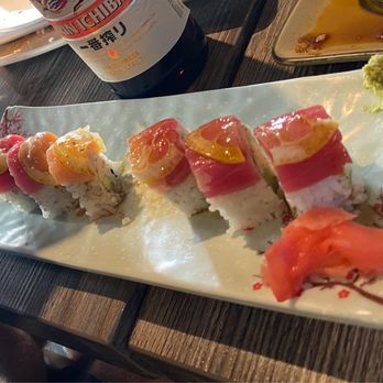 Chopstix - Kirin beer and Lemon Roll. We already polished off the crunchy roll and tuna roll! - Sushi Bars Near Me - San Diego, California Chopstix - Kirin beer and Lemon Roll. We already polished off the crunchy roll and tuna roll! - Sushi Bars Near Me - San Diego, California