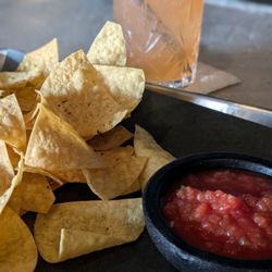 The Agave Field - Chips and salsa and Renegade cocktail